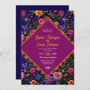 Colorful Mexican wedding invitation
