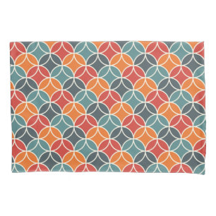 Colorful Mid-Century Modern Style Pattern Pillowcase