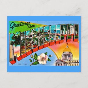 Colorful Mississippi Greetings  Postcard