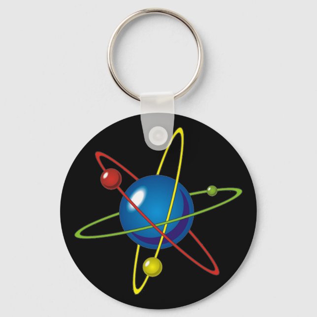 Colorful Model of the Atom Key Ring (Front)