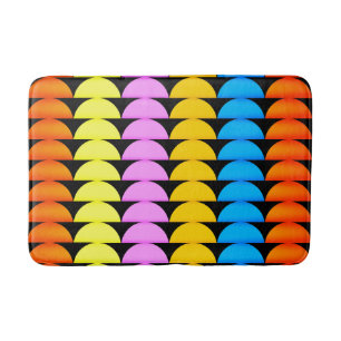 Colorful Modern Abstract Stripes Bath Mat