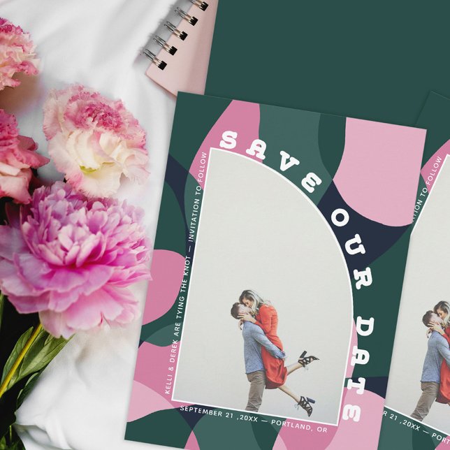 Colorful Modern Arch Photo Save The Date (Creator Uploaded)