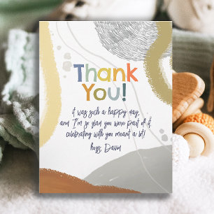 Colorful Modern Birthday Boy Thank You Card