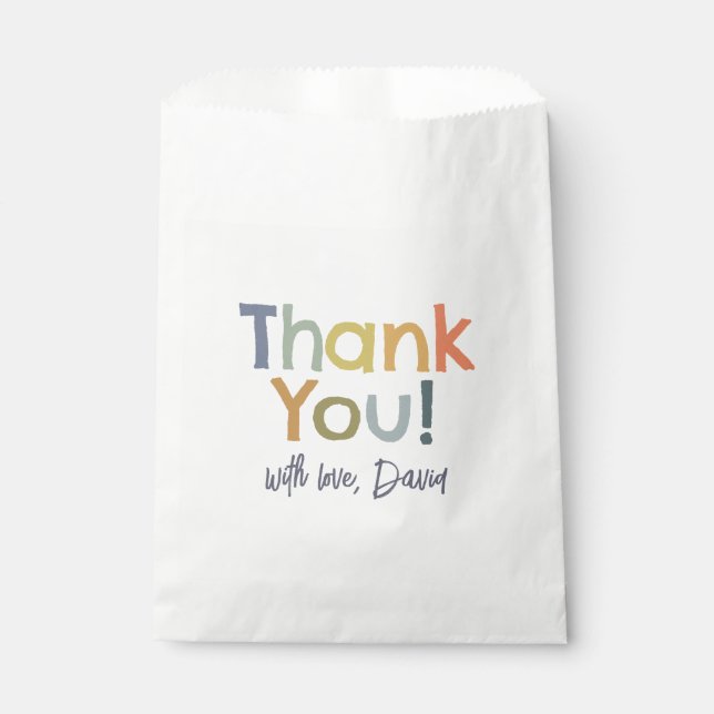 Colorful Modern Boy Birthday Thank You Favour Bag (Front)
