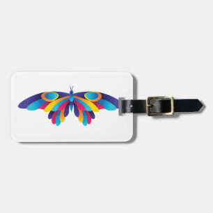 Colorful Modern Butterfly Vibrant Wings Luggage Tag