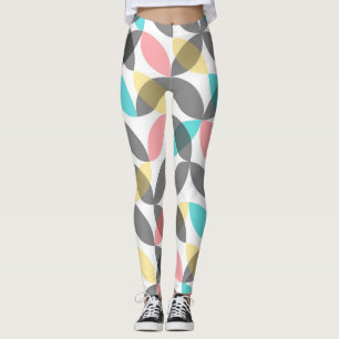 Colorful, modern, cheerful circular geometric leggings