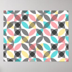 Colorful, modern, cheerful circular geometric poster