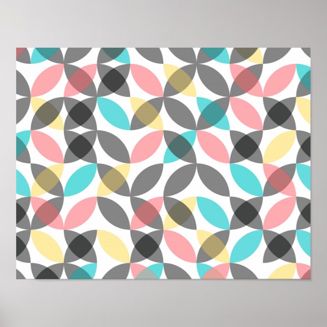 Colorful, modern, cheerful circular geometric poster (Front)