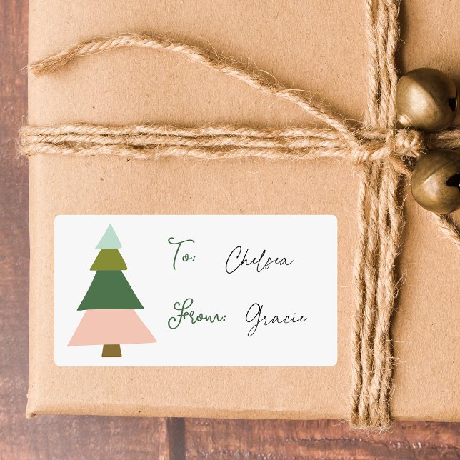 Colorful Modern Christmas Tree To From Label (Creator Uploaded)