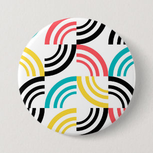 Colorful, modern, fun, cheerful geometric graphic 7.5 cm round badge