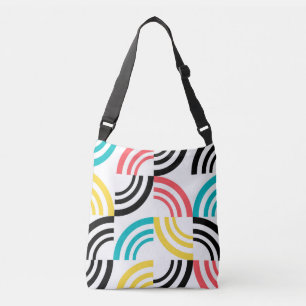 Colorful, modern, fun, cheerful geometric graphic crossbody bag