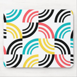 Colorful, modern, fun, cheerful geometric graphic mouse pad