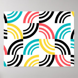 Colorful, modern, fun, cheerful geometric graphic poster