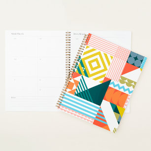 Colorful Modern Geometric Abstract Pattern Planner