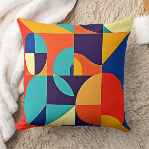 Colorful Modern Geometry Cushion