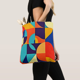 Colorful Modern Geometry Tote Bag