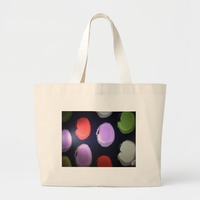 Colorful Modern Pattern Polka Dot Art Print Large Tote Bag (Front)