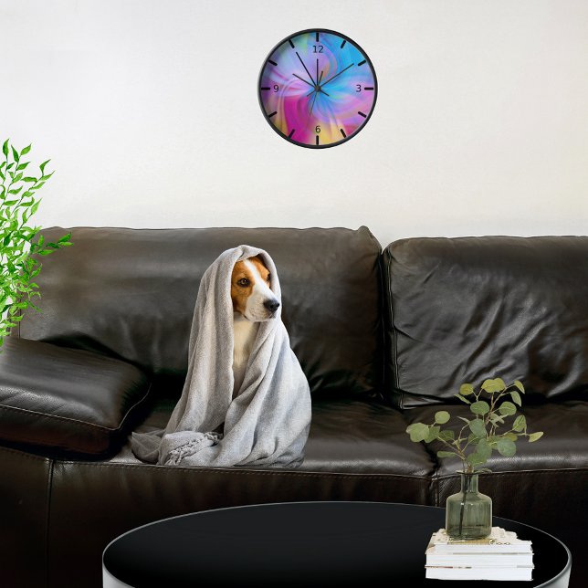 Colorful Modern Pink Blue Fine Abstract  Clock (Creator Uploaded)