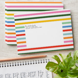 Colorful Modern Stripe Fun Mail Envelope