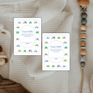 Colorful Modern Vehicle Books For Baby Shower Enclosure Card