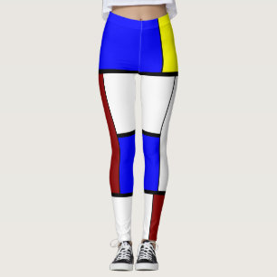 Colorful Mondrian Styled Composition Leggings
