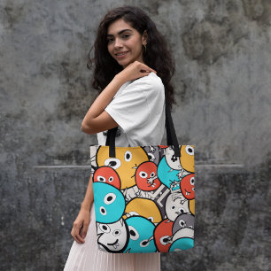 Colorful monsters tote bag