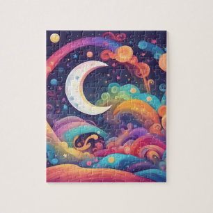 Colorful Moon Jigsaw Puzzle