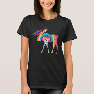 Colorful Moose Alaska Specie Wild Animal Hunting T-Shirt