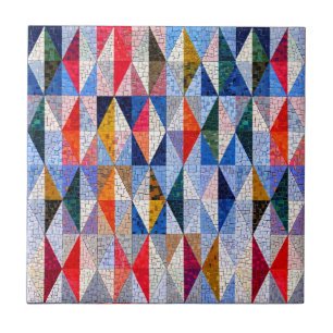Colorful Mosaic Effect Art   Square Ceramic Tiles