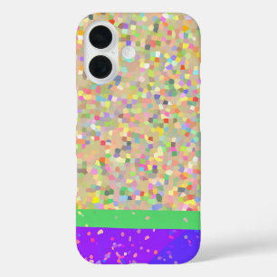Colorful Mosaic Two-Tone iPhone 16 Case
