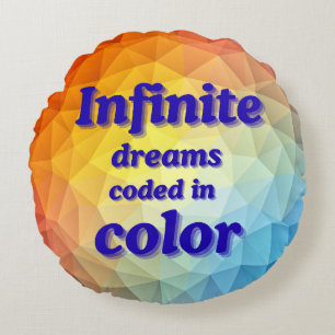 Colorful Motivational Quote Round Throw Pillow