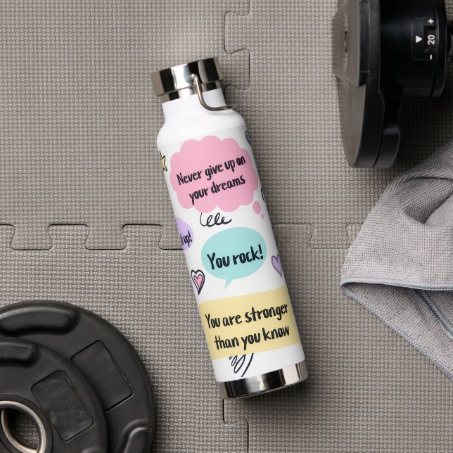 Colorful Motivational Quotes Water Bottle (Gym (Rotated))