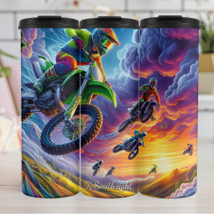 Colorful Motocross Race Art Sky Thermal Tumbler