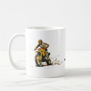 Colorful Motorcycle Dirt Bike Rider Coffee Mug