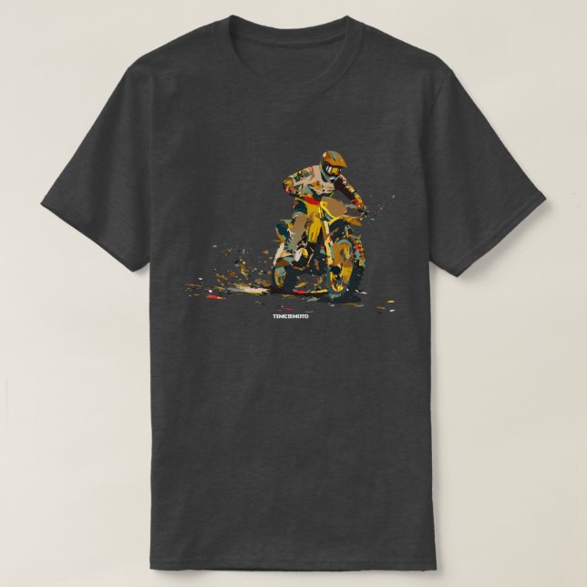 Colorful Motorcycle Dirt Bike Rider T-Shirt (Design Front)