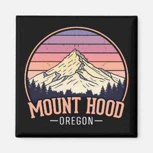 Colorful Mount Hood Oregon – Retro Travel Magnet