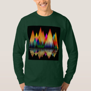 COLORFUL MOUNTAINS SHAPES NATURE FOREST  T-Shirt