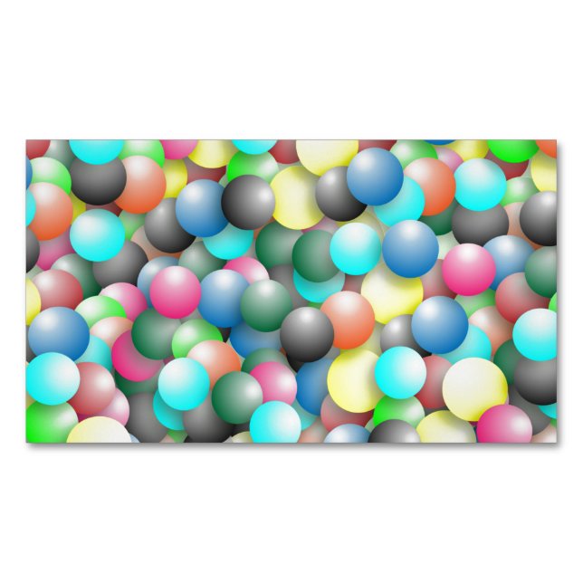 Colorful Multicolored Balloons Pattern  Magnetic Business Card (Front)