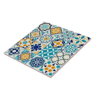 Colorful Multiple Image Ceramic Tile. Tile