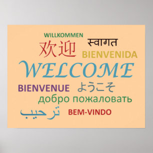Colorful Multiple Language Welcome Poster