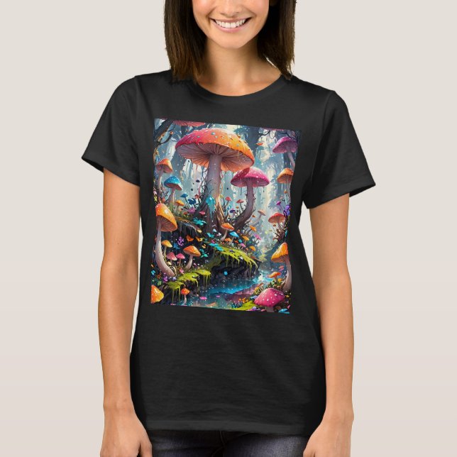 Colorful Mushroom Forest T-Shirt (Front)