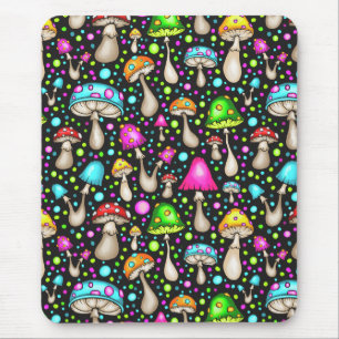 Colorful Mushroom Seamless Pattern Mouse Pad