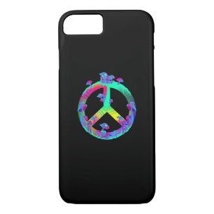 Colorful Mushrooms Goblincore Peace Sign Tie Dye R iPhone 8/7 Case