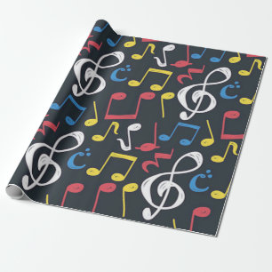 Colorful music note Pattern musician musical  Wrapping Paper