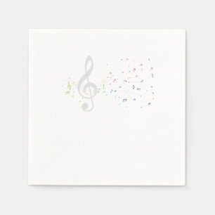 Colorful Music Notes Musician Musical Instrument G Napkin
