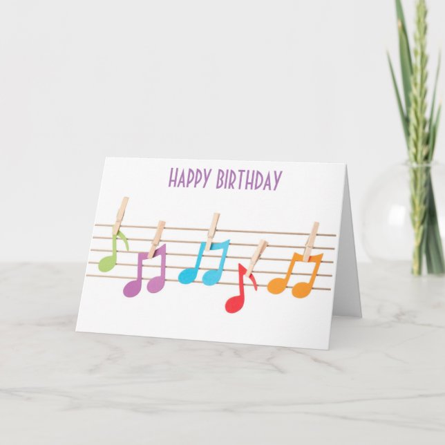 COLORFUL MUSICAL NOTES BIRTHDAY WISHES (Front)