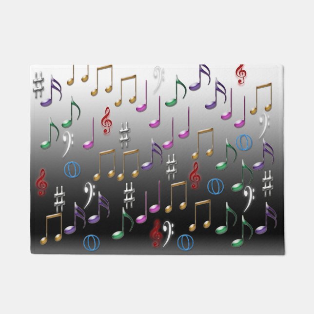 Colorful musical notes doormat (Front)