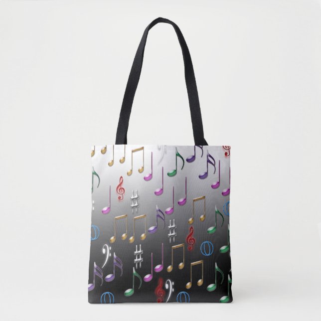 Colorful musical notes tote bag (Front)