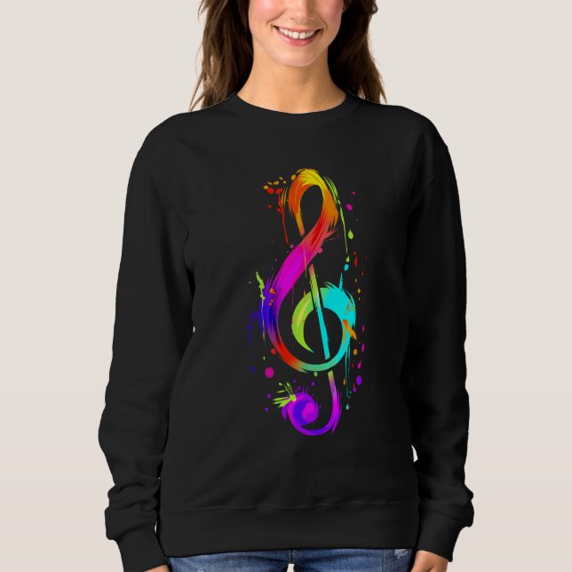 Colorful Musician Hippie Clef Sweatshirt (Front)