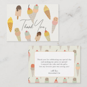 Colorful Muted Color Ice Cream 1st Birthday Card